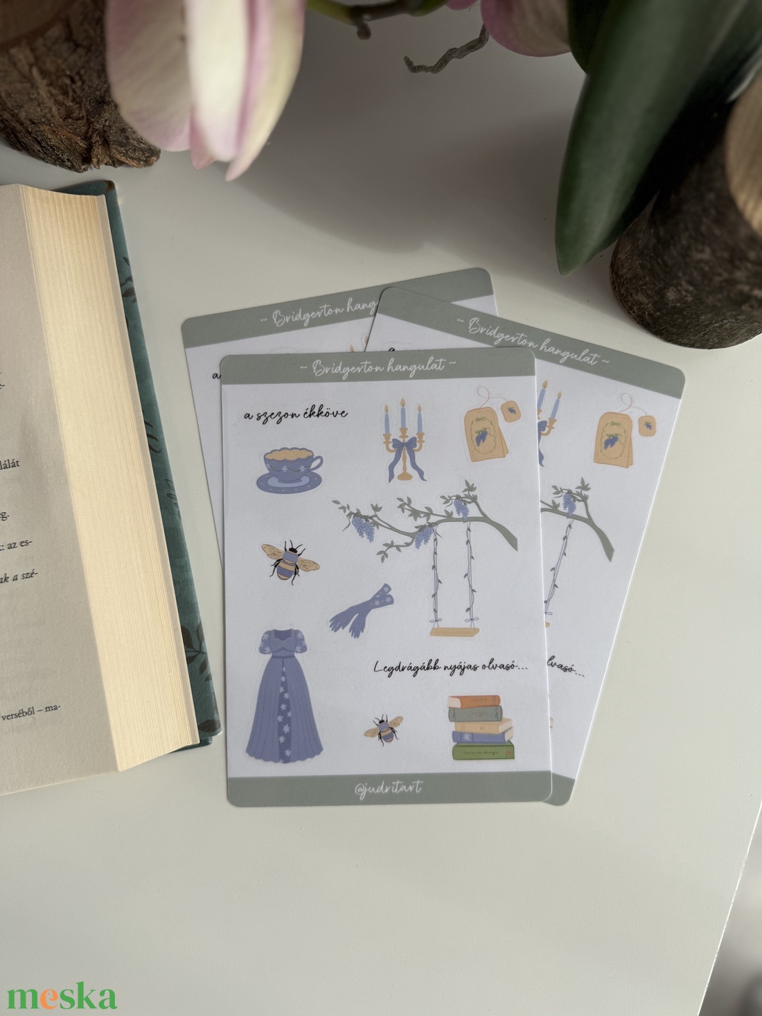 Bridgerton hangulat - átlátszó matricaív - otthon & életmód - papír, írószer - matrica, matrica csomag - Meska.hu