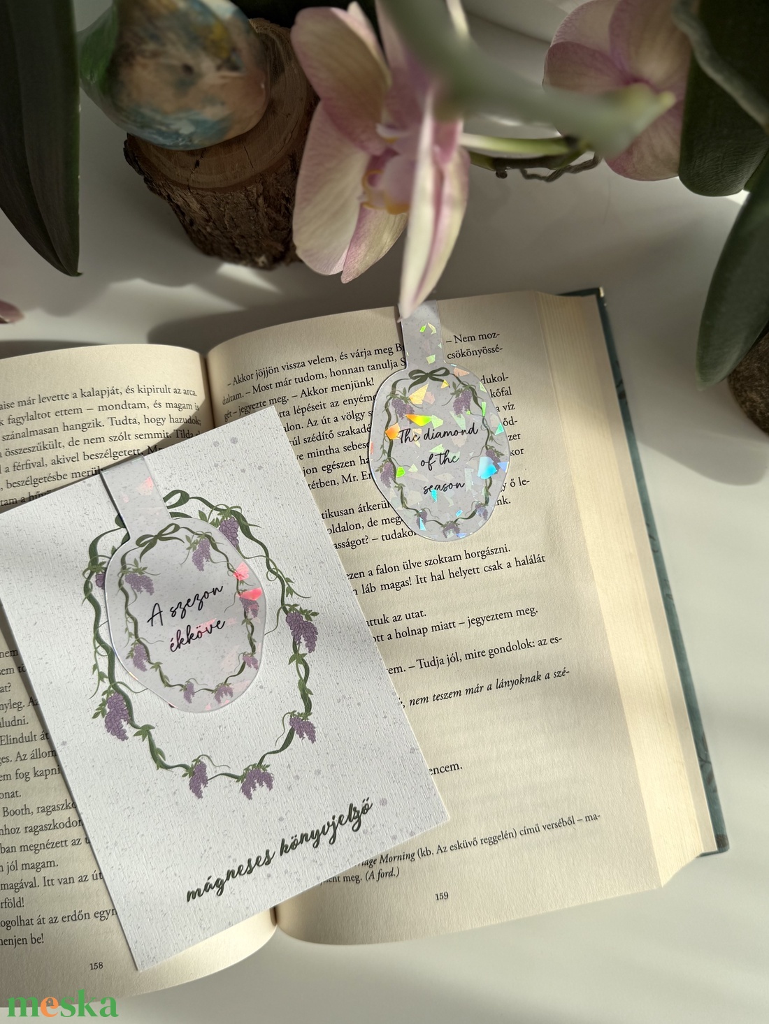 Bridgerton hangulat - mágneses könyvjelző  - könyv & zene - könyvjelző - Meska.hu