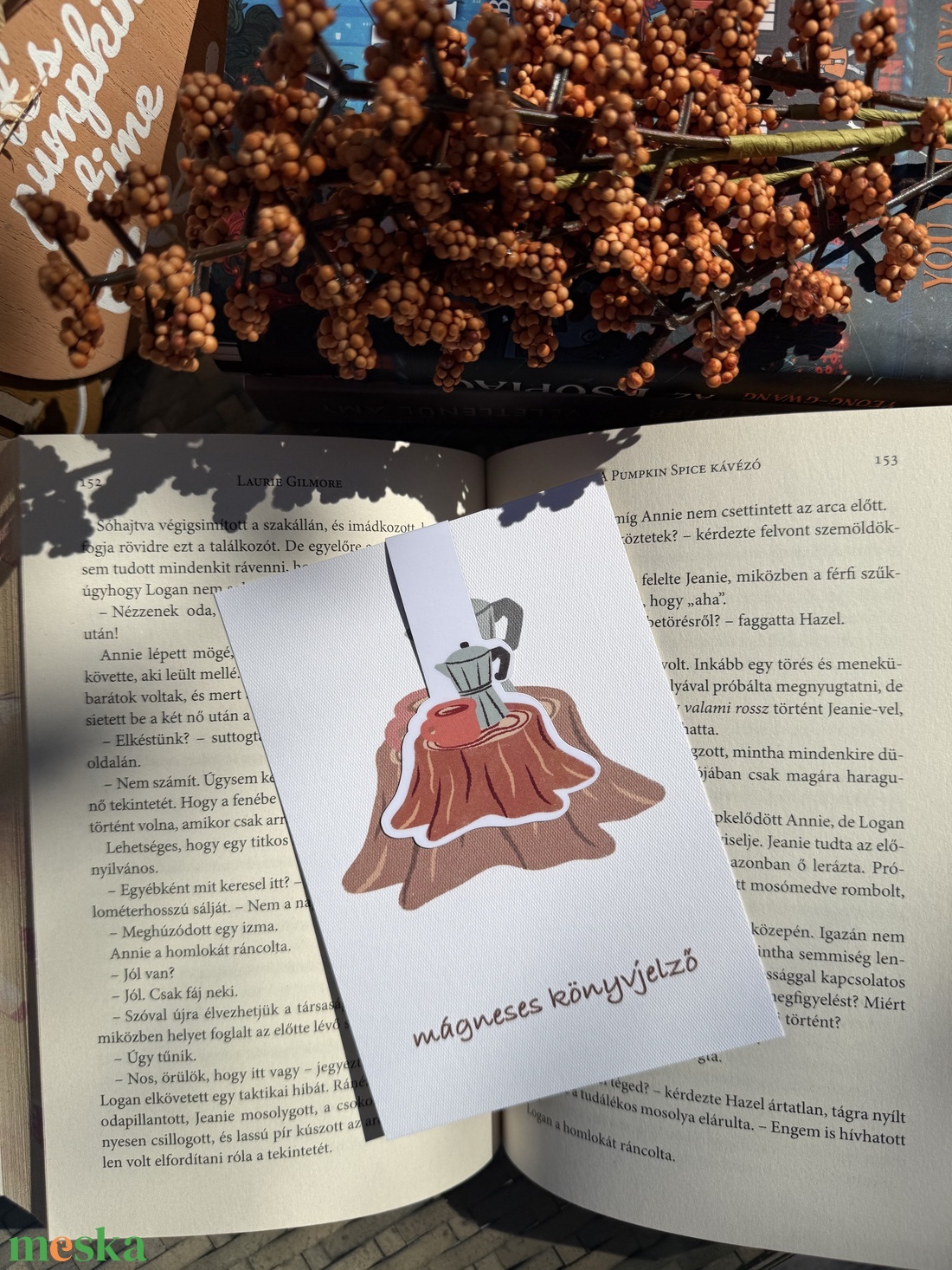 Erdei séta - kávé mágneses könyvjelző  - könyv & zene - könyvjelző - Meska.hu