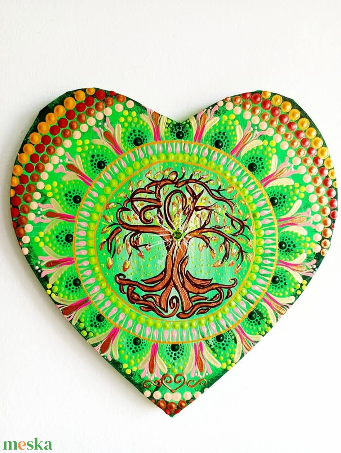 Életfa szív mandala - művészet - festmény - akril - Meska.hu Életfa szív mandala - művészet - festmény - akril - Meska.hu