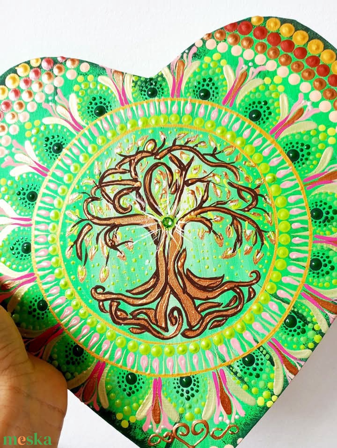 Életfa szív mandala - művészet - festmény - akril - Meska.hu Életfa szív mandala - művészet - festmény - akril - Meska.hu