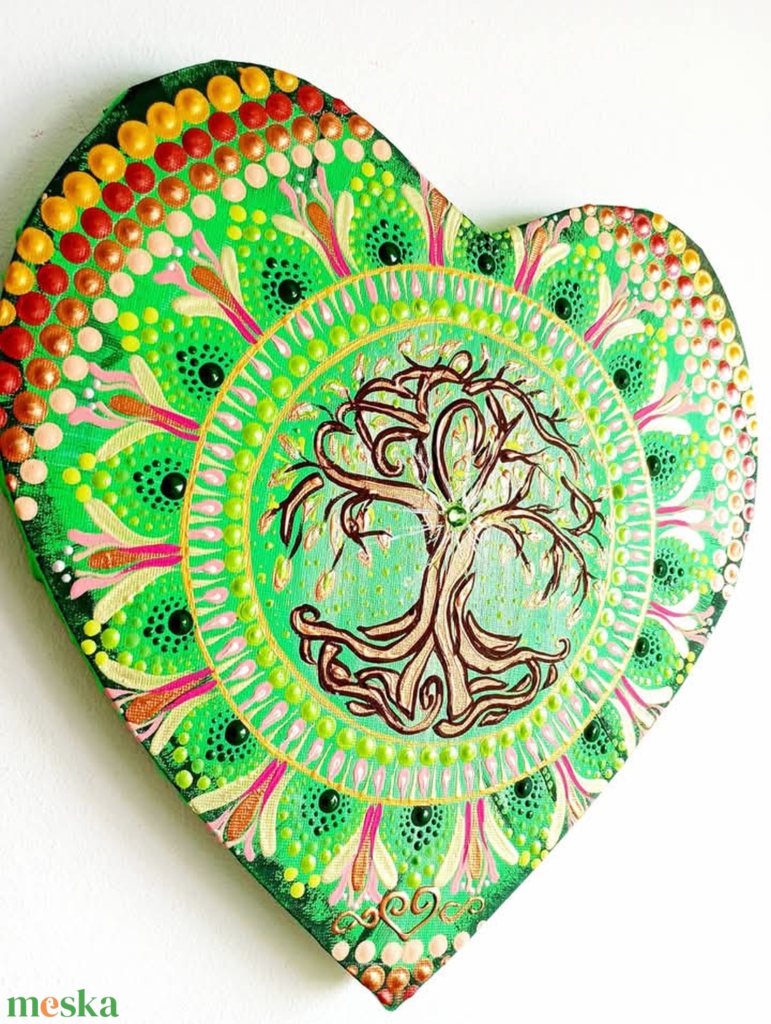 Életfa szív mandala - művészet - festmény - akril - Meska.hu Életfa szív mandala - művészet - festmény - akril - Meska.hu
