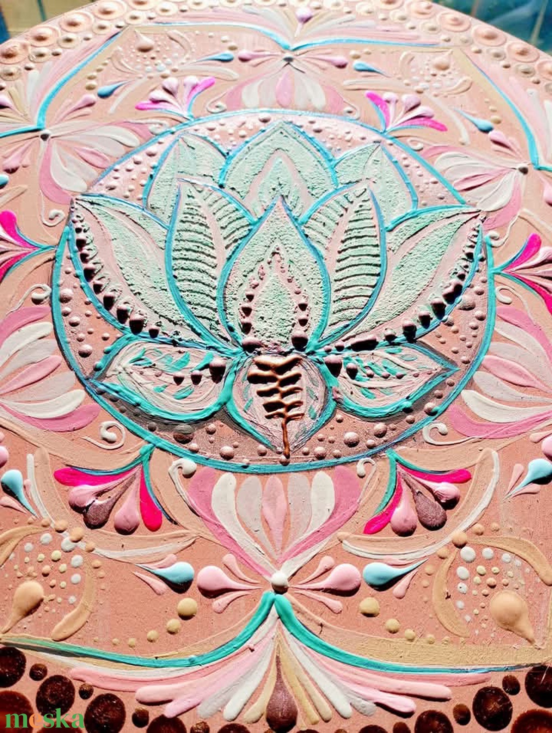 Lótusz Mandala  - művészet - festmény - akril - Meska.hu