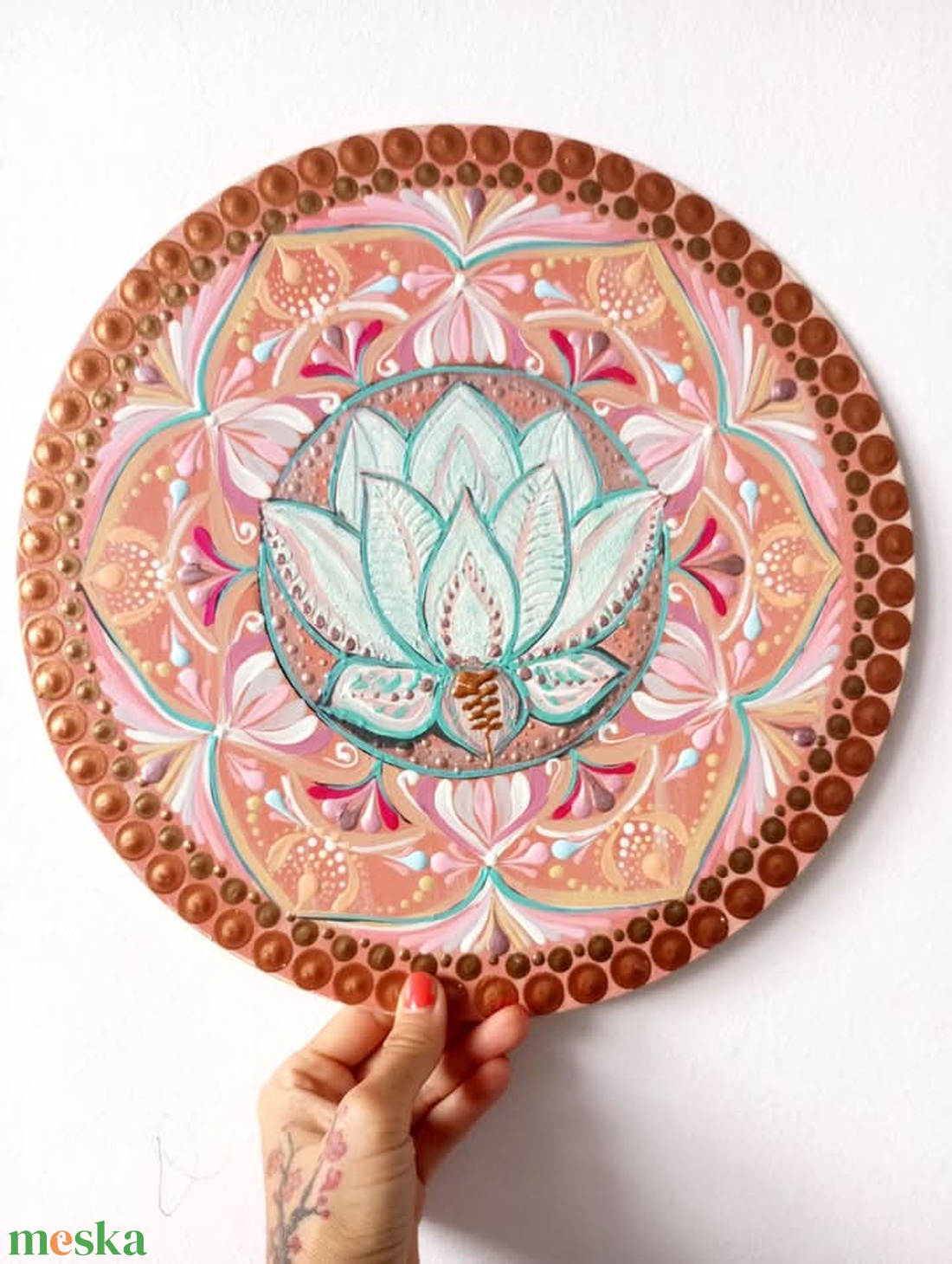 Lótusz Mandala  - művészet - festmény - akril - Meska.hu