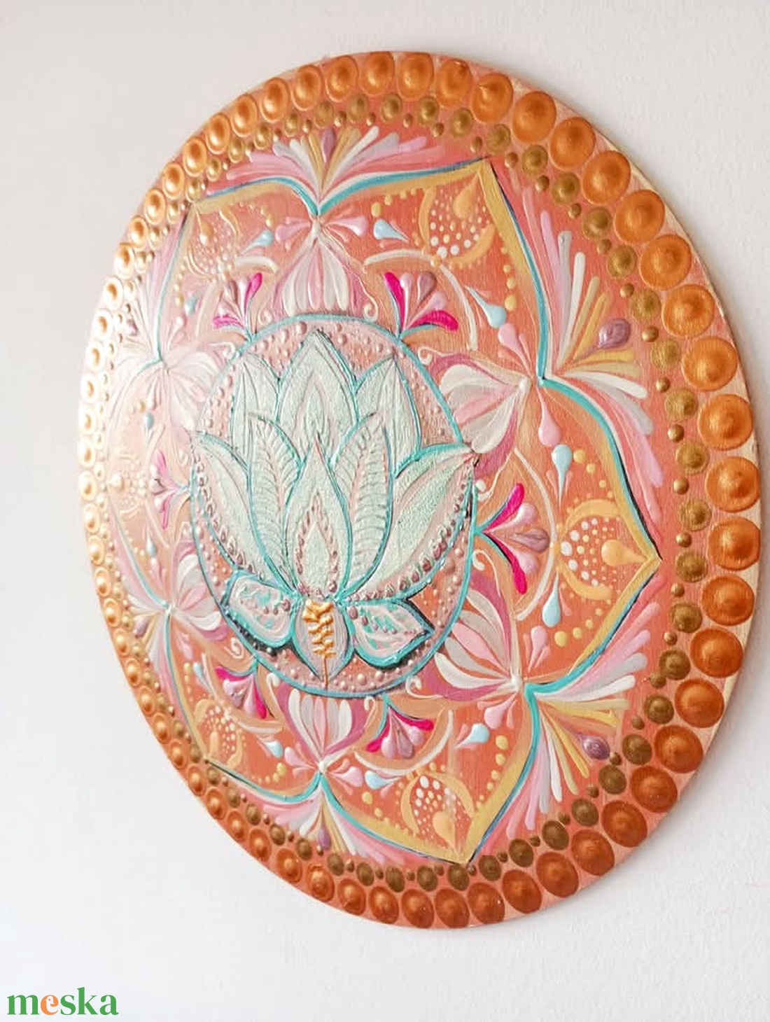 Lótusz Mandala  - művészet - festmény - akril - Meska.hu