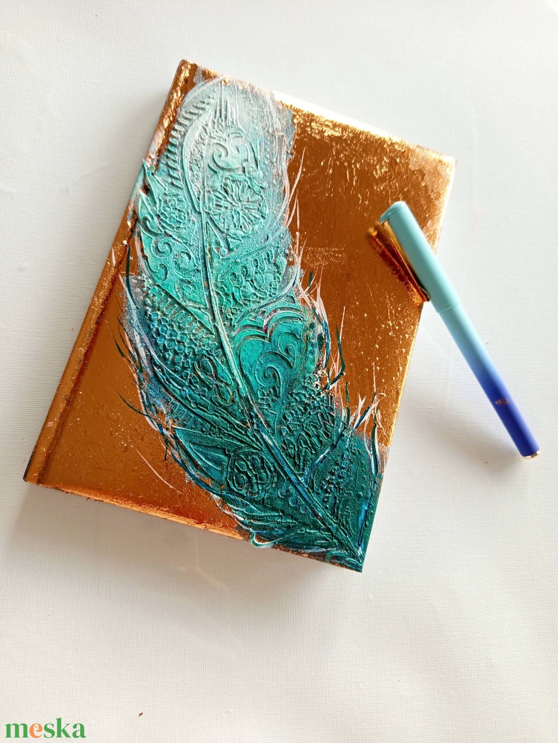 Türkiz toll bronz ragyogásban - otthon & életmód - papír, írószer - naptár & tervező - Meska.hu