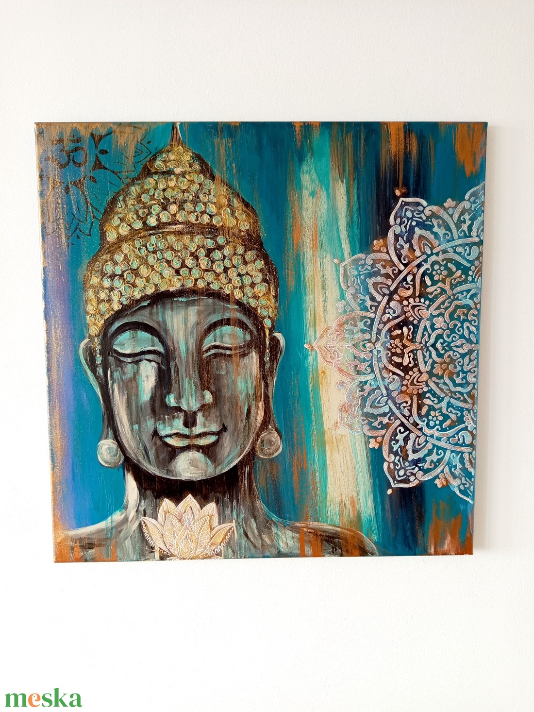 Buddha strukturált festmény  - művészet - festmény - akril - Meska.hu
