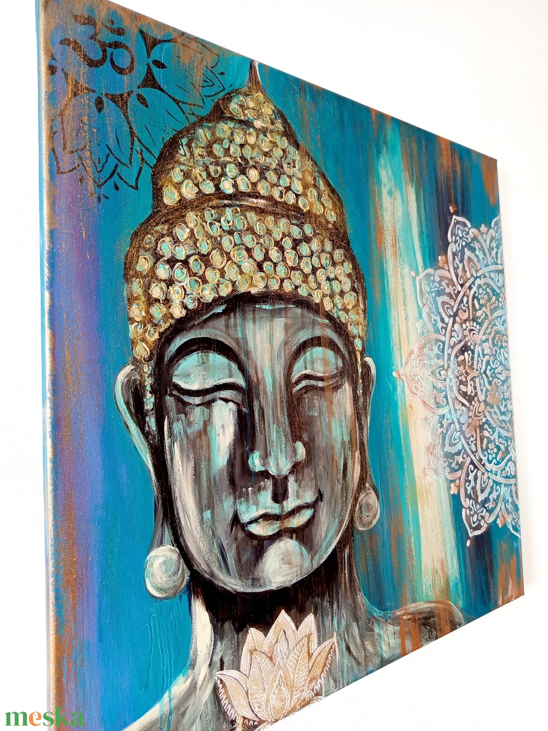 Buddha strukturált festmény  - művészet - festmény - akril - Meska.hu