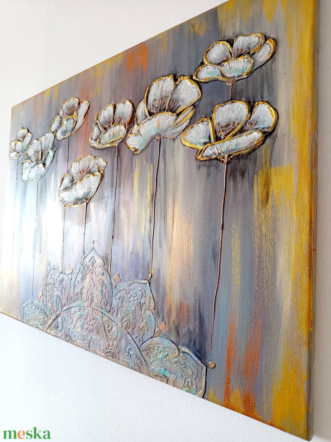 Strukturált Pipacsok  - kellékek & szerszámok - festék - akrilfesték - Meska.hu