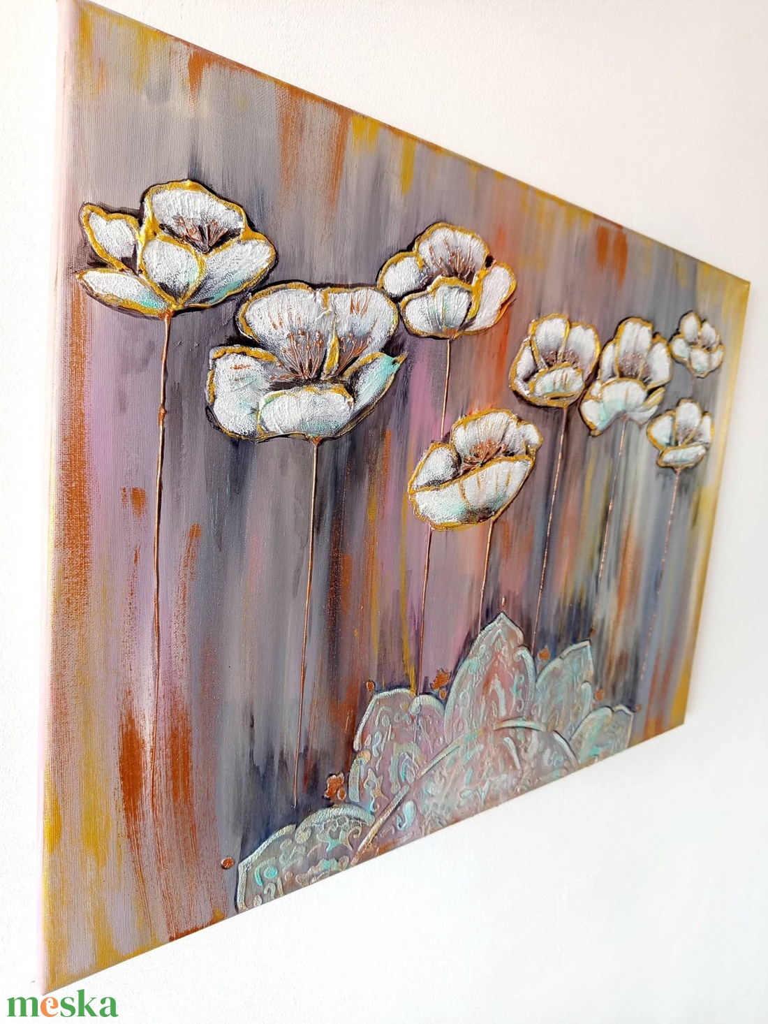 Strukturált Pipacsok  - kellékek & szerszámok - festék - akrilfesték - Meska.hu