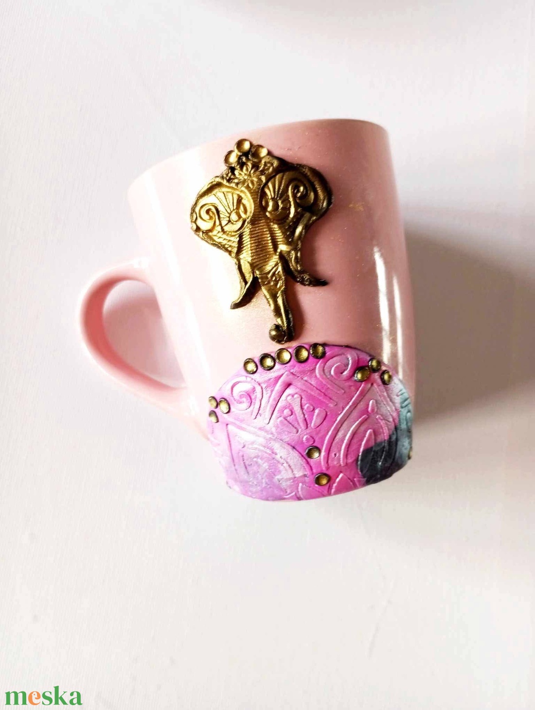 Arany elefánt bögrén - otthon & életmód - konyhafelszerelés, tálalás - tálalás - bögre & csésze - Meska.hu