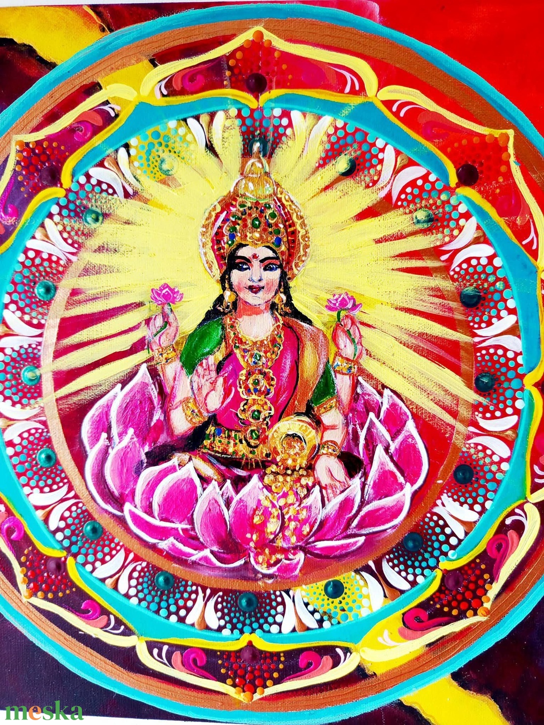 Lakshmi Mandala - művészet - festmény - akril - Meska.hu