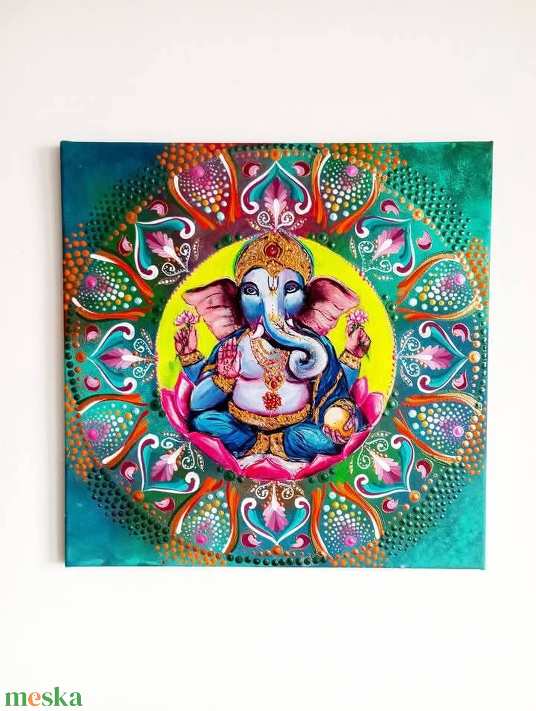Ganésa Mandala  - művészet - festmény - akril - Meska.hu