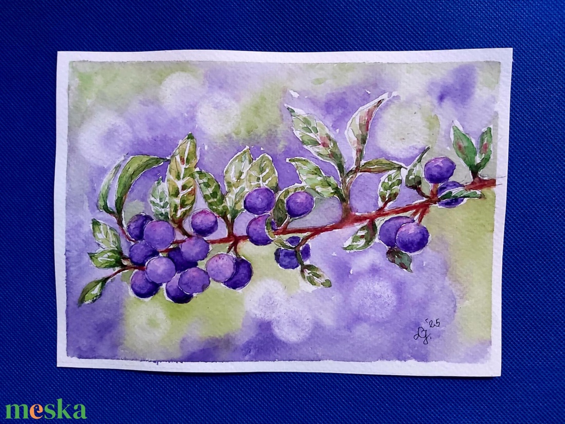 Kökény  - művészet - festmény - akvarell - Meska.hu