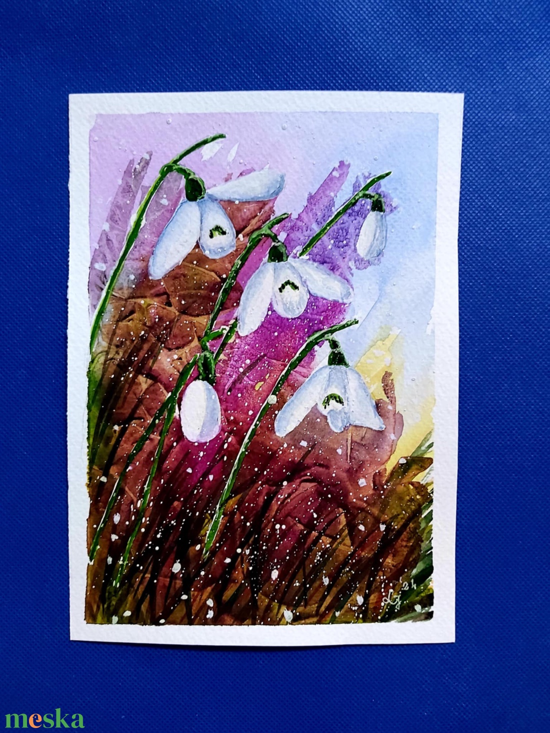 Hóvirágok  - művészet - festmény - akvarell - Meska.hu