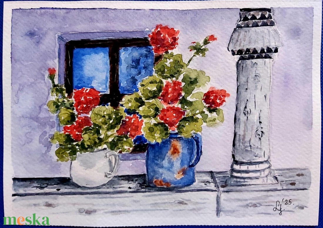 Falusi idill   - művészet - festmény - akvarell - Meska.hu