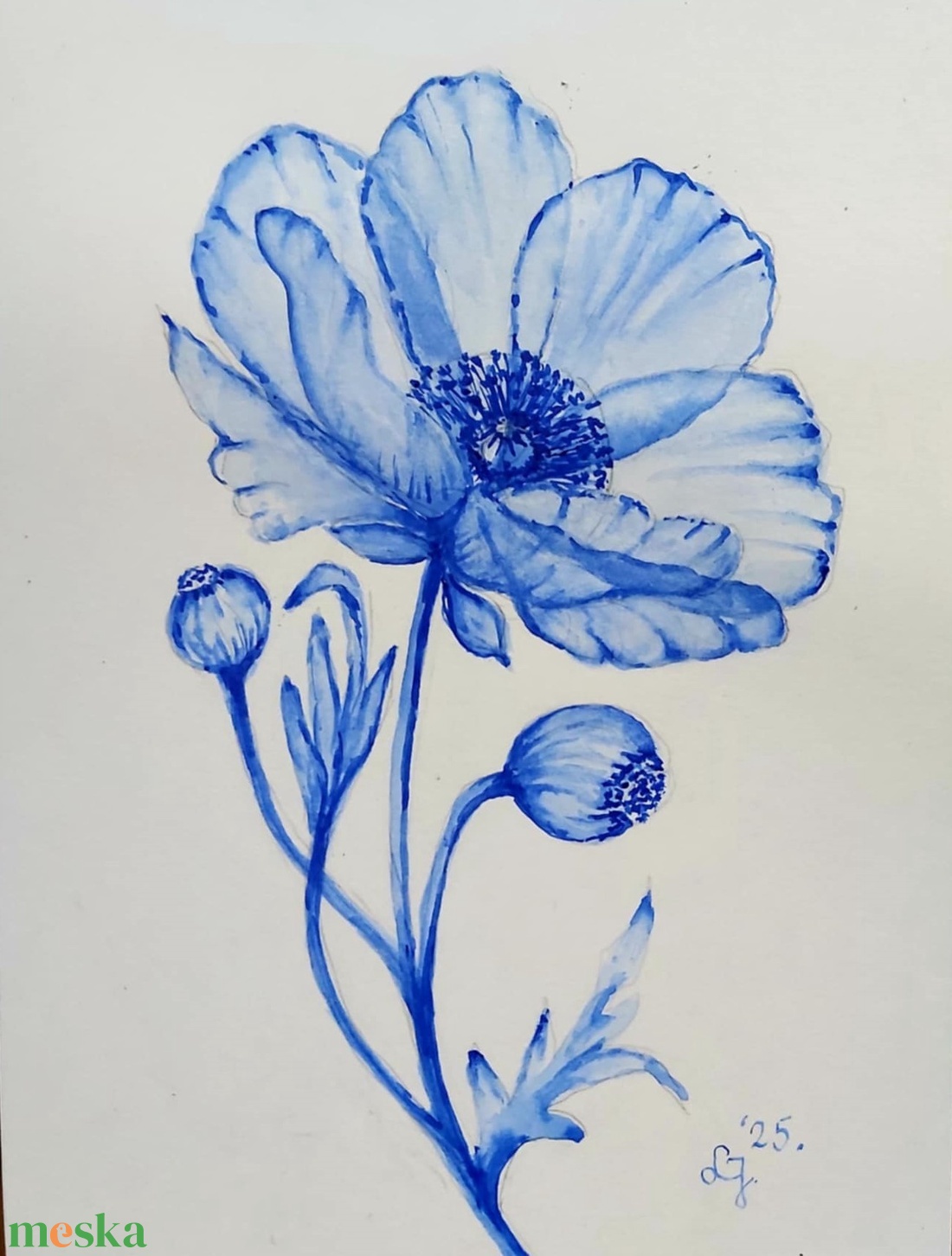 Kékség  akvarell - művészet - festmény - akvarell - Meska.hu