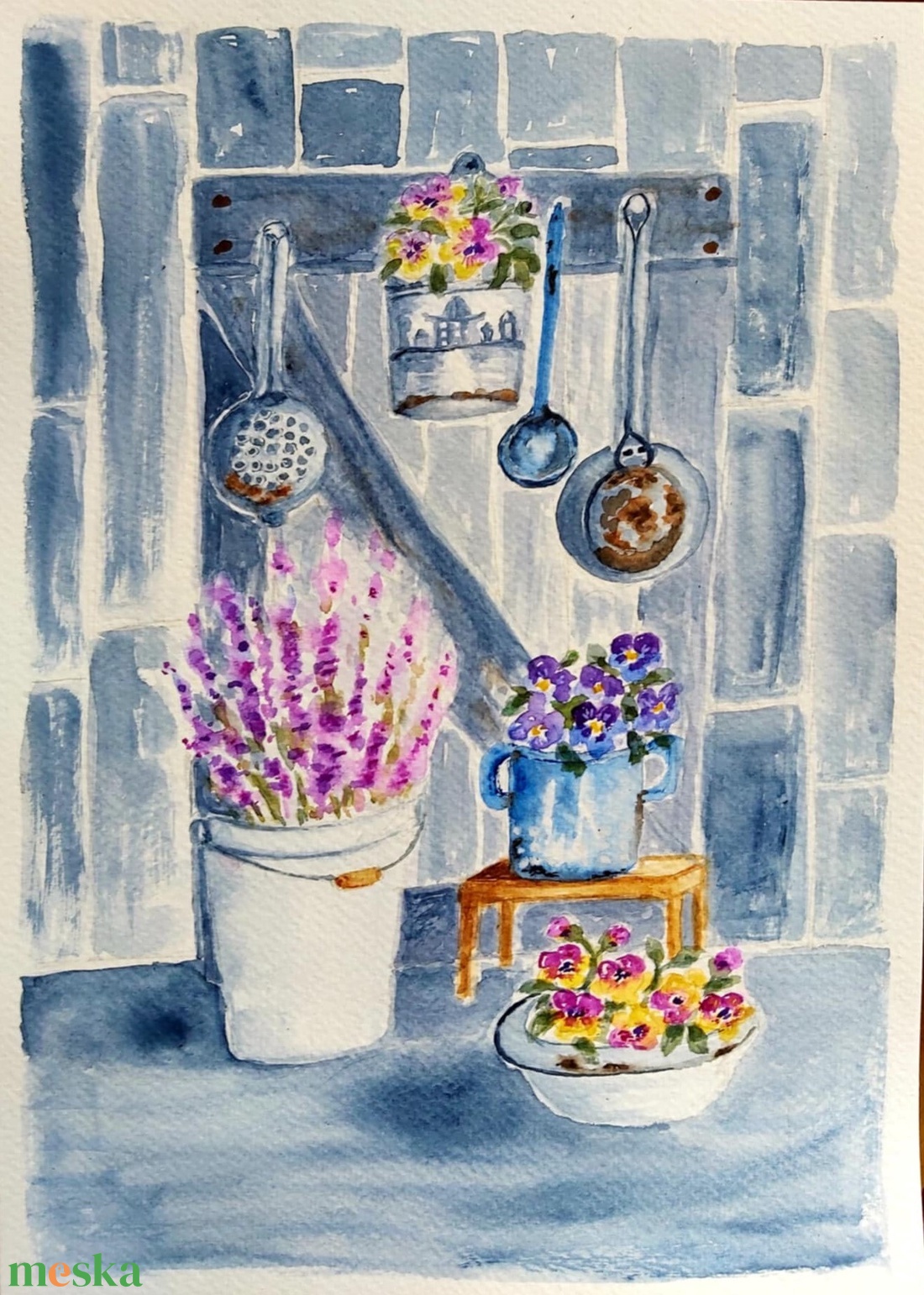 Vintage akvarell  - művészet - festmény - akvarell - Meska.hu