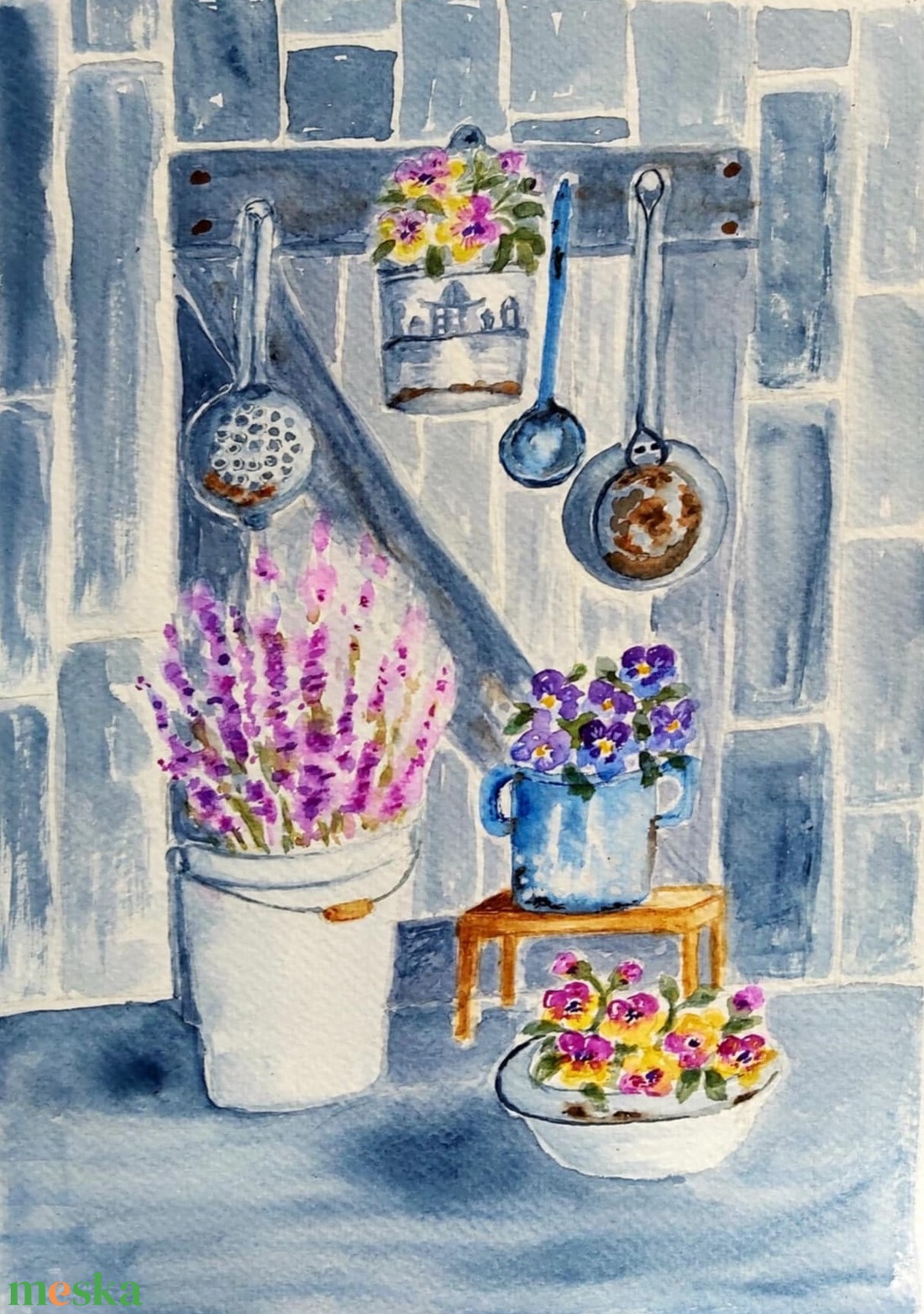 Vintage akvarell  - művészet - festmény - akvarell - Meska.hu