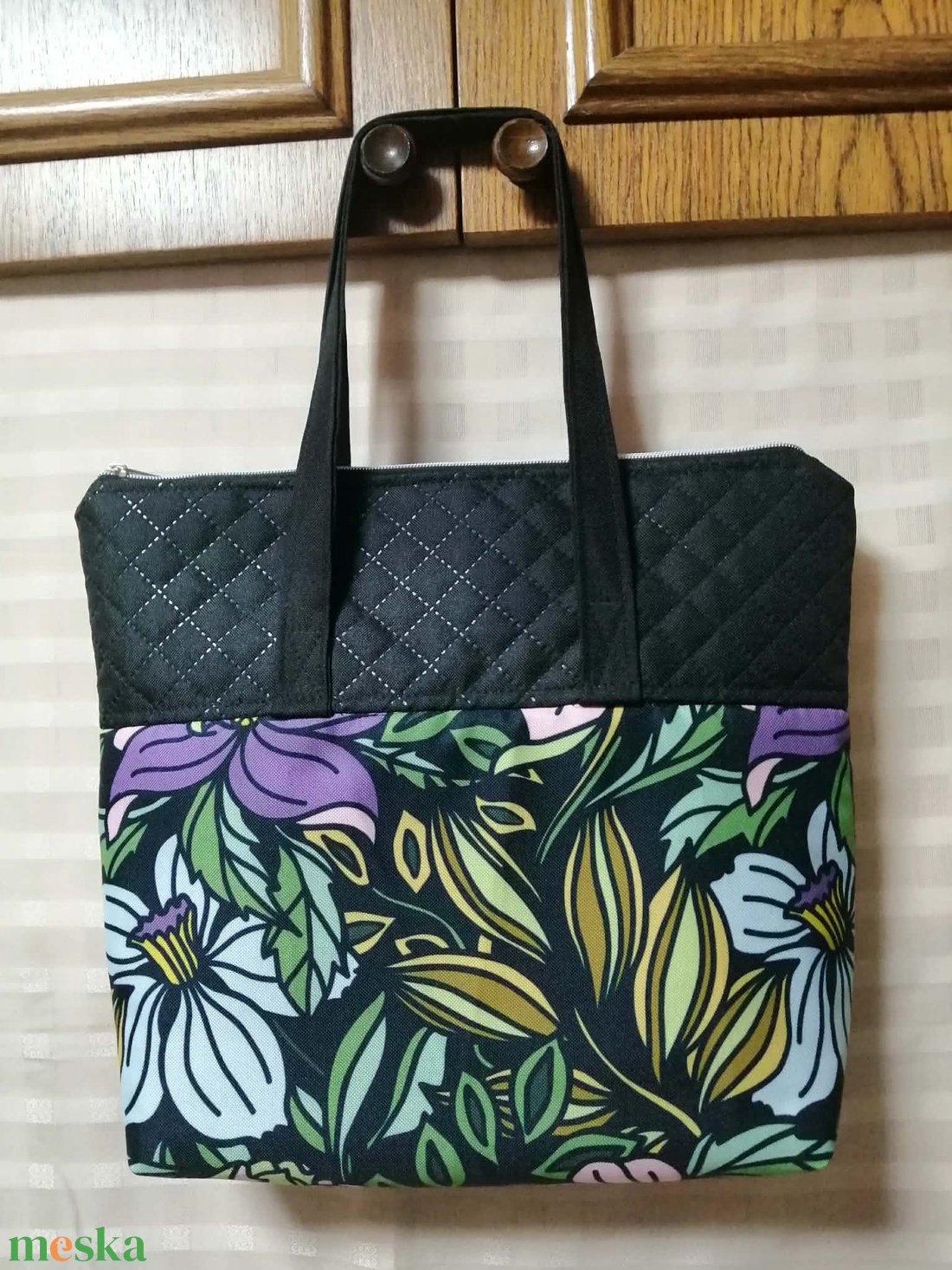 Nagy virágos  táska - táska & tok - kézitáska & válltáska - kézitáska - Meska.hu