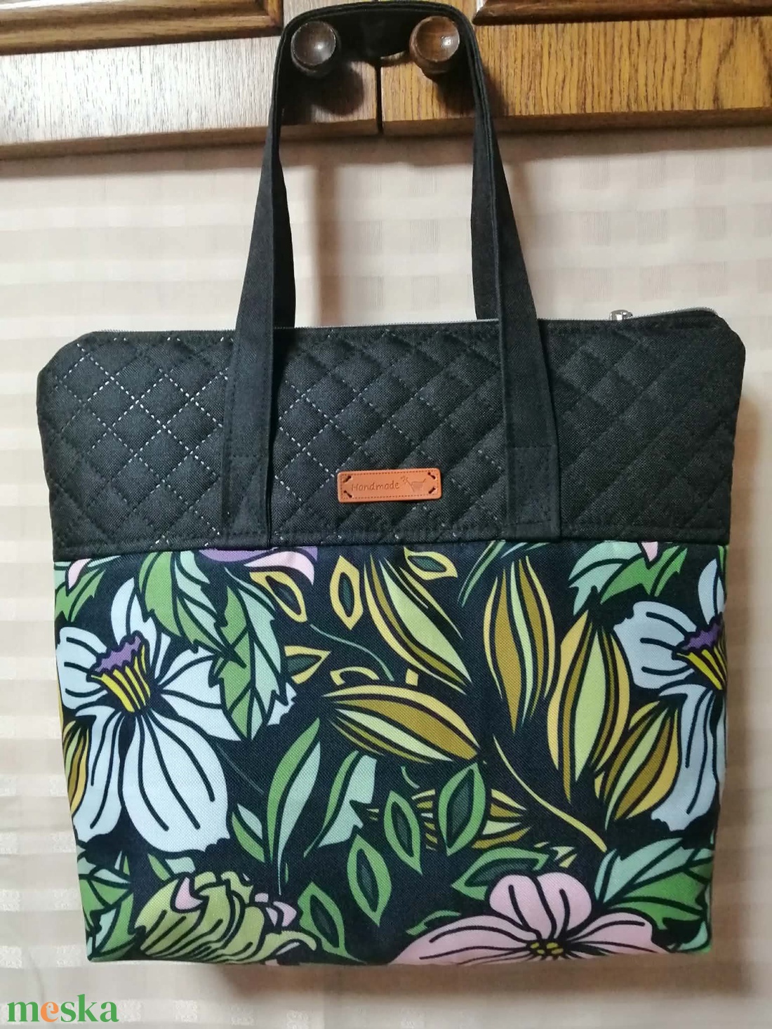 Nagy virágos  táska - táska & tok - kézitáska & válltáska - kézitáska - Meska.hu