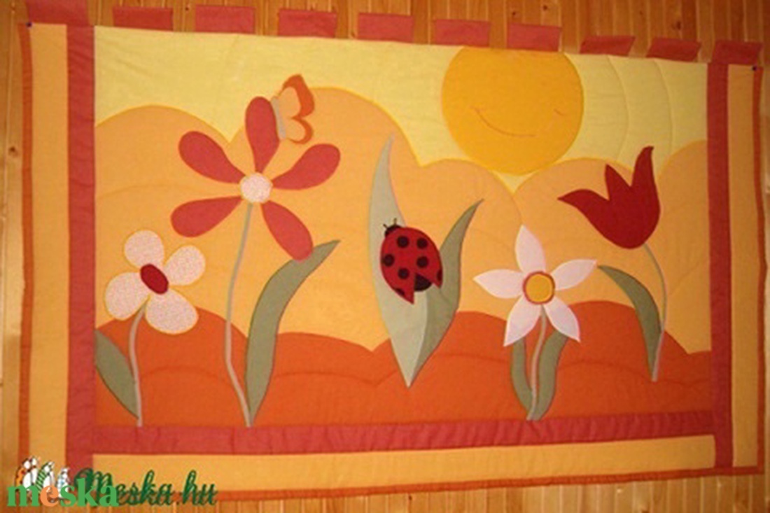 Virágos kert  falvédő gyerekszobába - baba - mama - babaszoba-dekoráció - falvédő gyerekszobába - Meska.hu