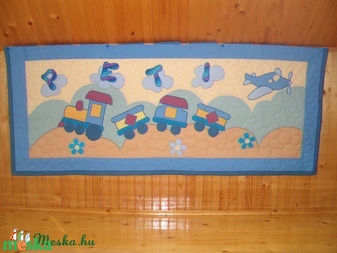 Vonatos, repülős  falvédő - baba - mama - babaszoba-dekoráció - falvédő gyerekszobába - Meska.hu