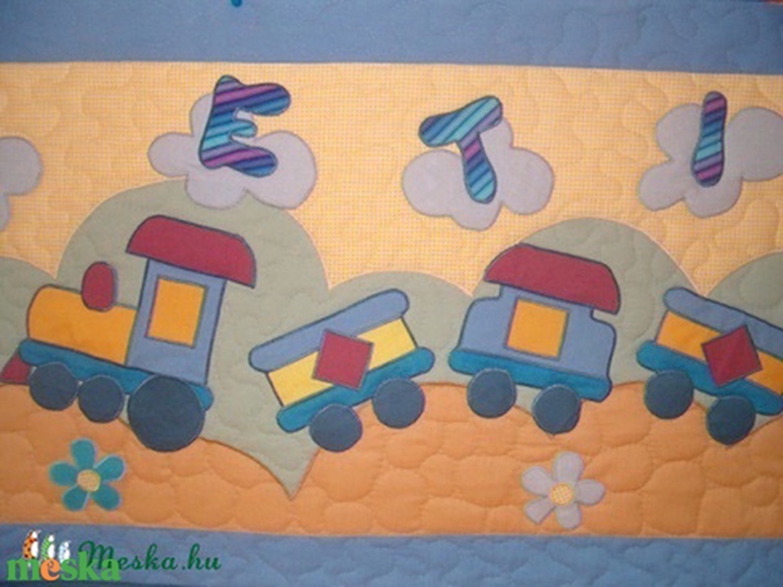 Vonatos, repülős  falvédő - baba - mama - babaszoba-dekoráció - falvédő gyerekszobába - Meska.hu