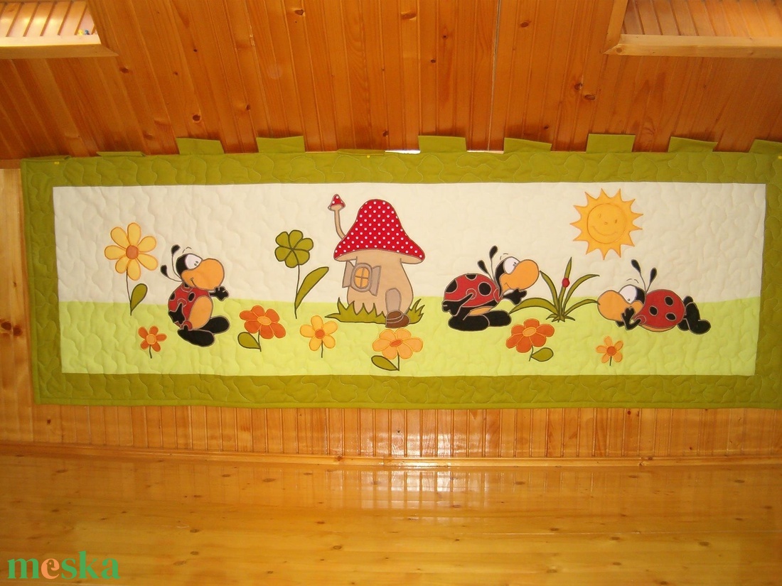 Katicás falvédő gyerekszobába - baba - mama - babaszoba dekoráció - falvédő gyerekszobába - Meska.hu