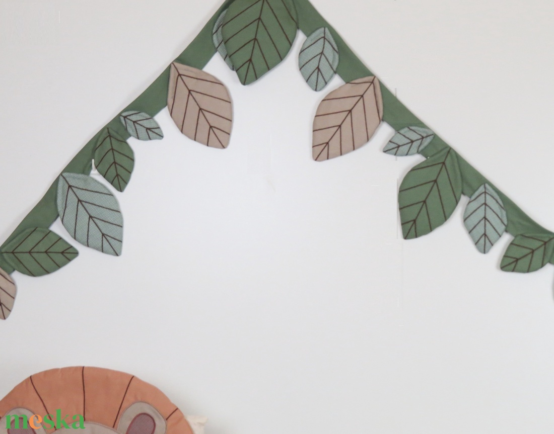 Dzsungel gyerekszoba levélfüzér, girland, zászlógirland, zöld levelek gyerekszoba fali dekoráció - otthon & lakás - babaszoba, gyerekszoba - babaszoba dekoráció - Meska.hu