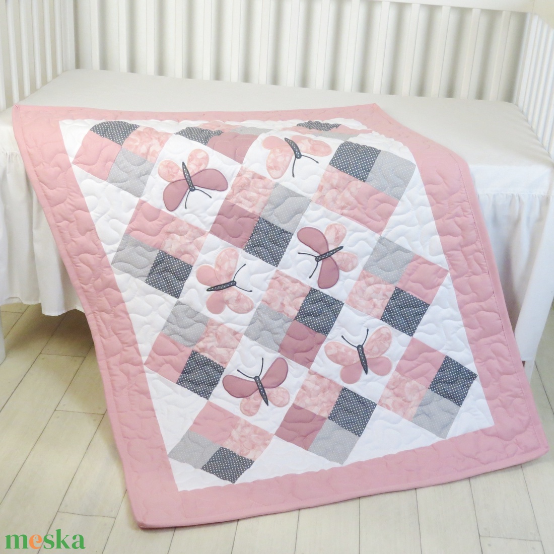  Pillangós babatakaró, ajándék babalátogatásra - baba - mama - babaágyneműk - babatakaró, gyerek pléd - Meska.hu