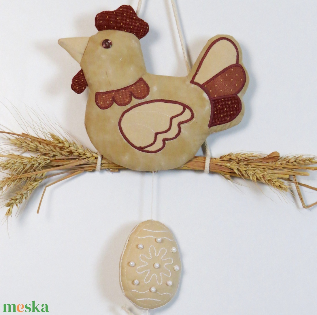 Húsvéti  dekoráció, tyúkanyó, tojások függődísz ajtóra, beltérre - otthon & életmód - dekoráció - fali és függő dekoráció - függődísz - Meska.hu