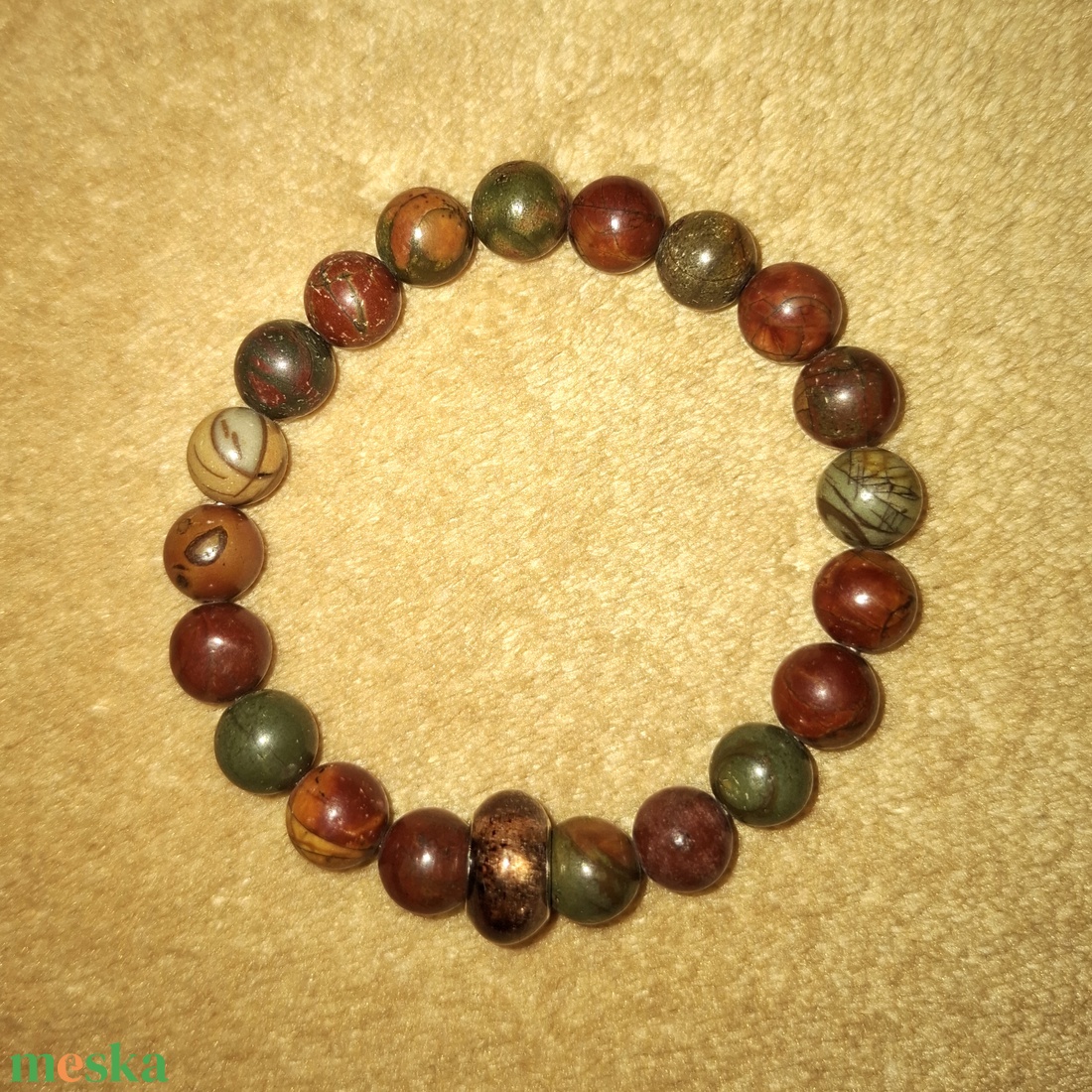 Boros Picasso jáspis ásványkarkötő - ékszer - karkötő - ásványkarkötő - Meska.hu