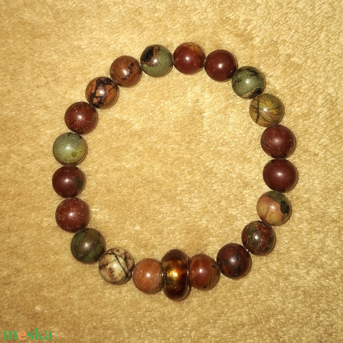 Sörös Picasso jáspis ásványkarkötő - ékszer - karkötő - ásványkarkötő - Meska.hu