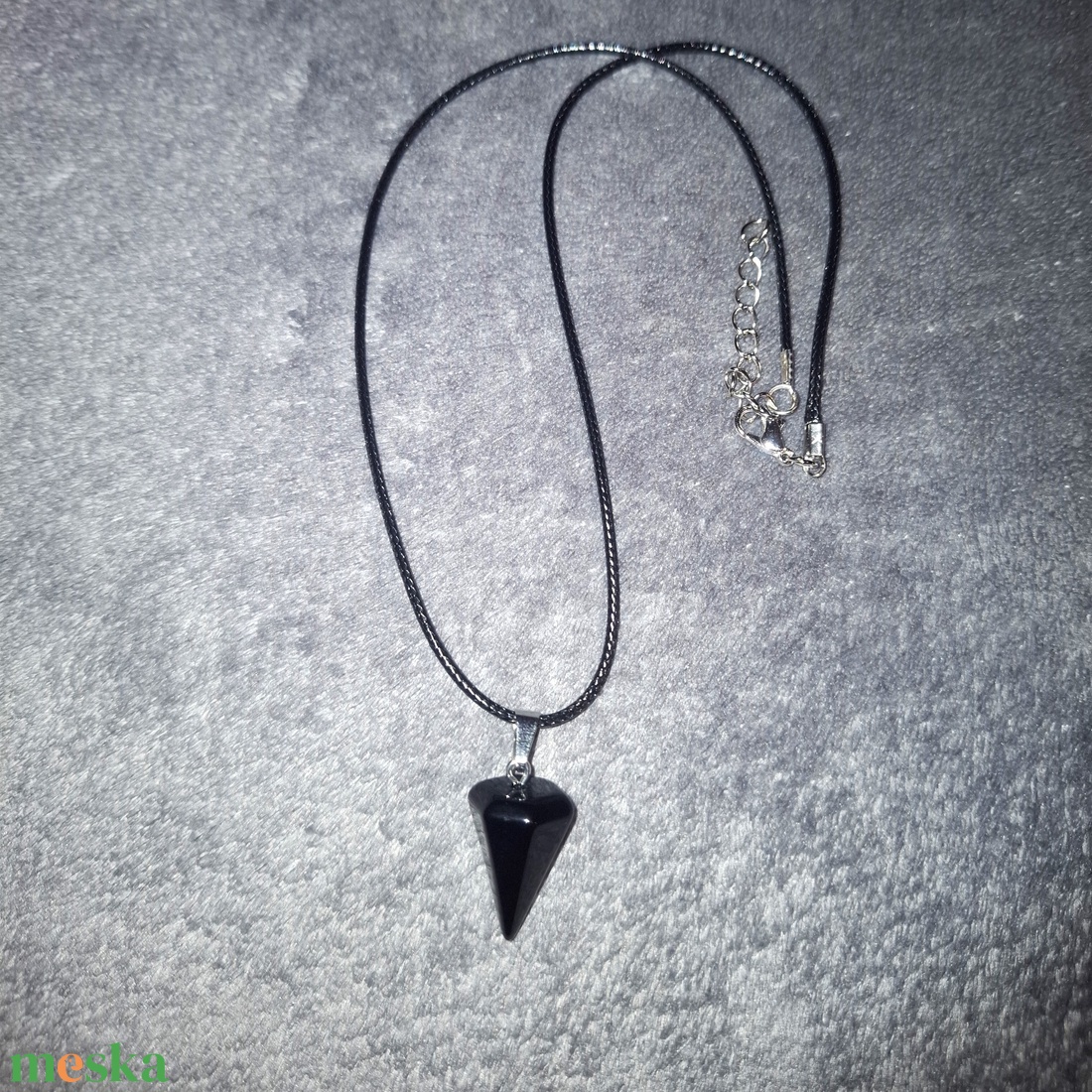 Obszidián ásvány inga nyaklánc - ékszer - nyaklánc - medálos nyaklánc - Meska.hu
