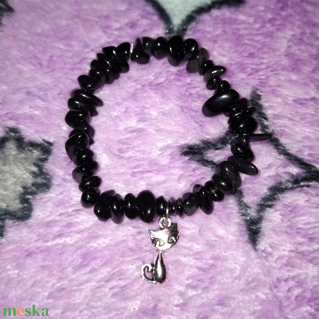 Macskás ónix ásványkarkötő - ékszer - karkötő - ásványkarkötő - Meska.hu