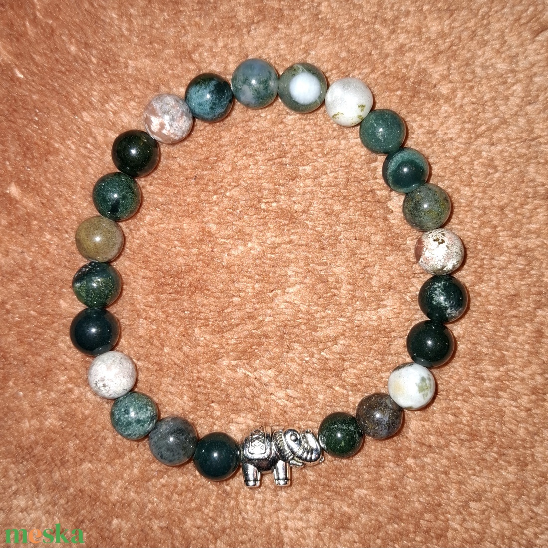 Elefántos indiai achát ásványkarkötő - ékszer - karkötő - ásványkarkötő - Meska.hu
