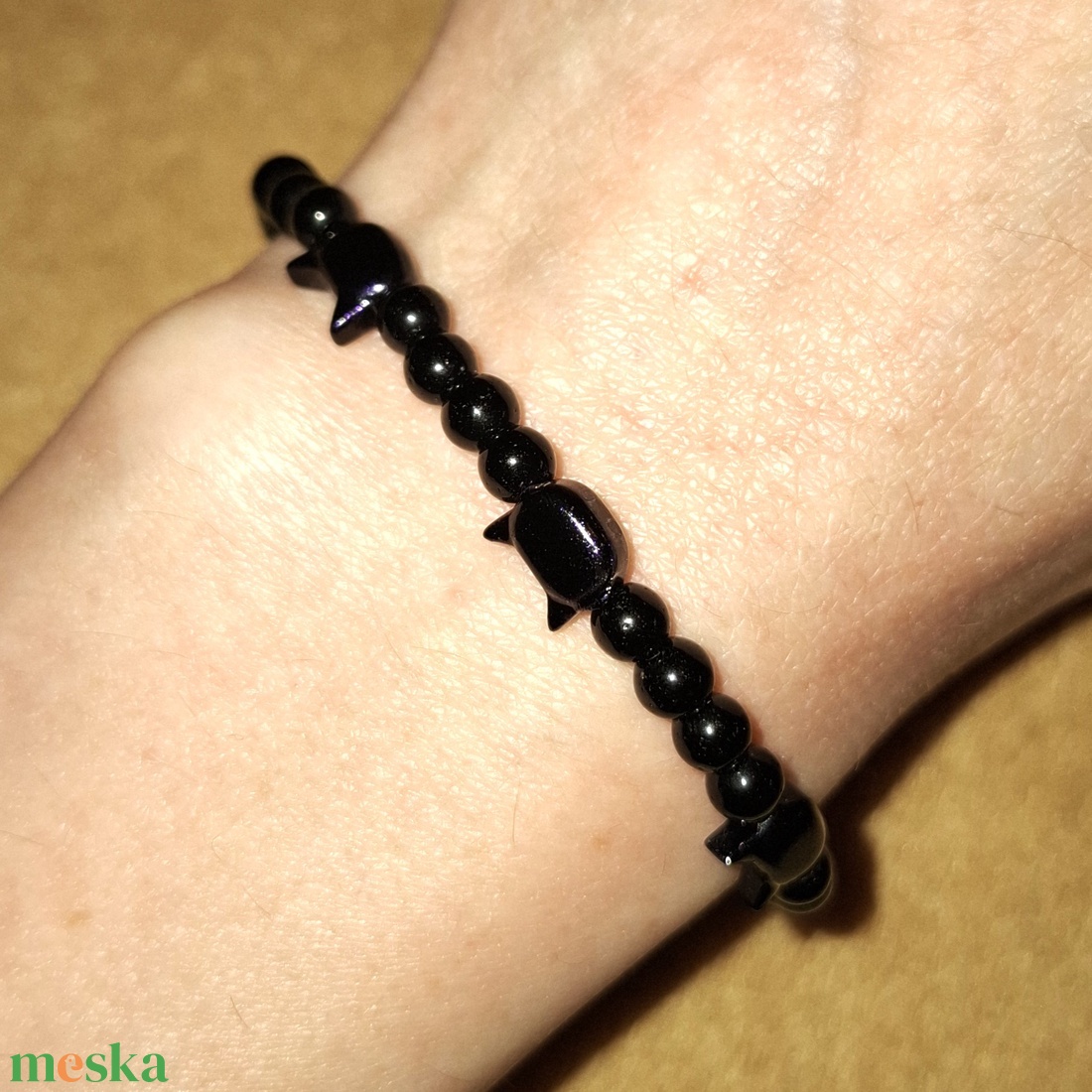 Három kiscica ónix ásványkarkötő - ékszer - karkötő - ásványkarkötő - Meska.hu