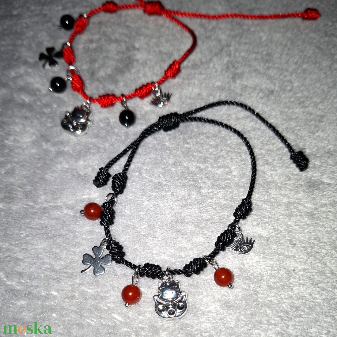 'Good Juju' kabbala karkötő ásványokkal, medálokkal - ékszer - karkötő - charm karkötő - Meska.hu