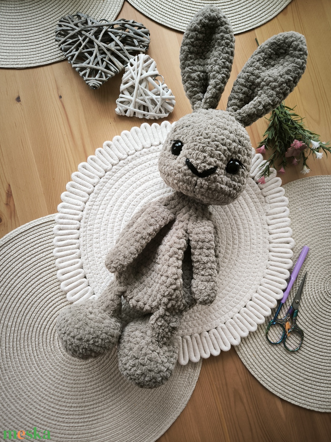 Horgolt nyuszi nyunyóka  - játék & sport - plüssállat & játékfigura - nyuszi - Meska.hu