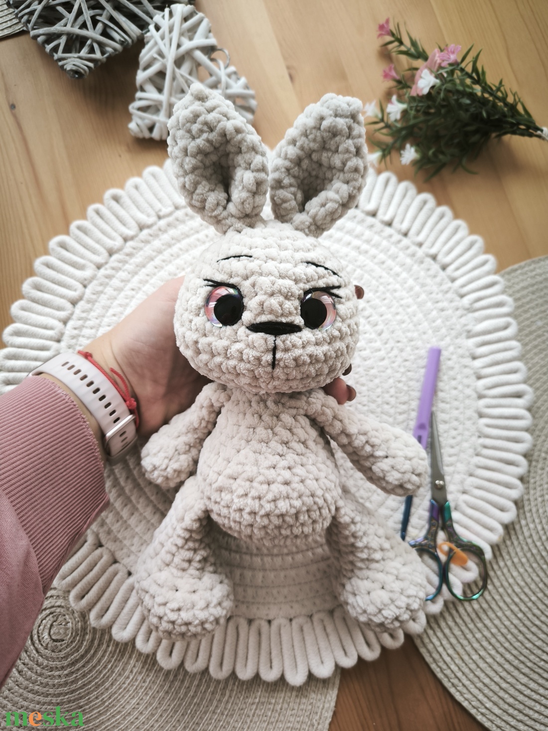 Horgolt nyuszi - játék & sport - plüssállat & játékfigura - nyuszi - Meska.hu