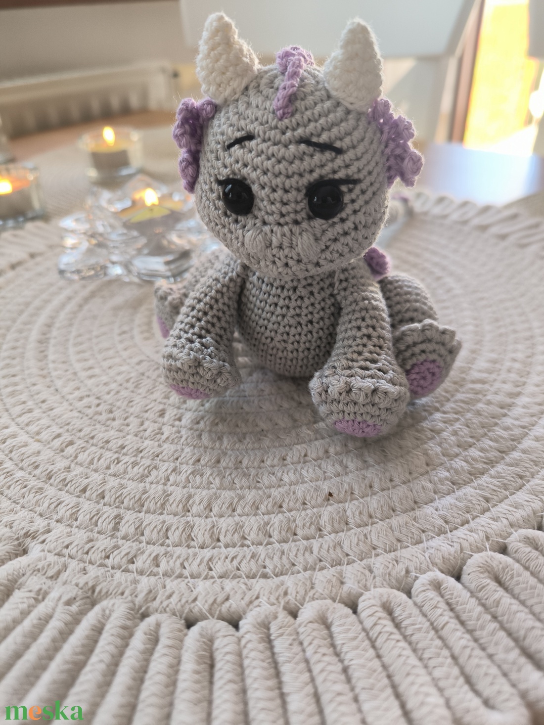 Horgolt sárkány - játék & sport - plüssállat & játékfigura - plüss sárkány - Meska.hu