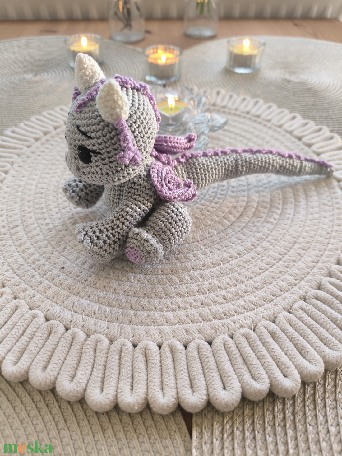 Horgolt sárkány - játék & sport - plüssállat & játékfigura - plüss sárkány - Meska.hu