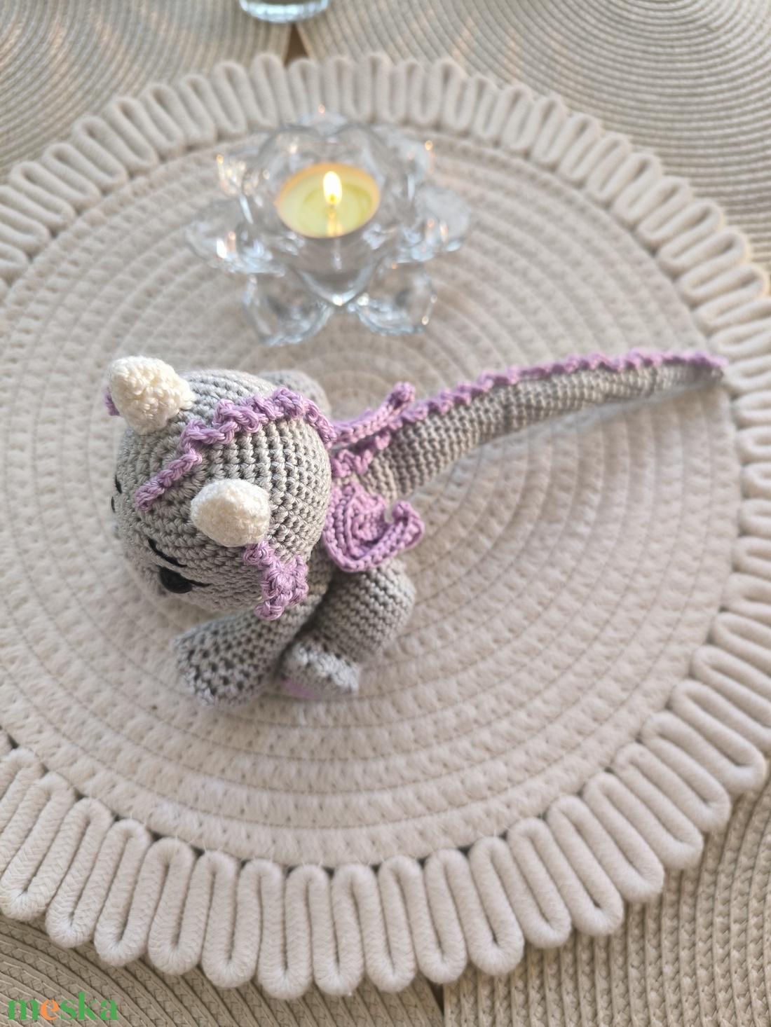 Horgolt sárkány - játék & sport - plüssállat & játékfigura - plüss sárkány - Meska.hu