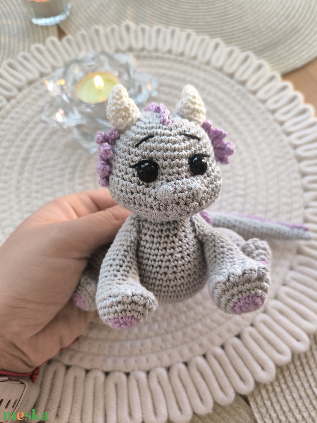 Horgolt sárkány - játék & sport - plüssállat & játékfigura - plüss sárkány - Meska.hu