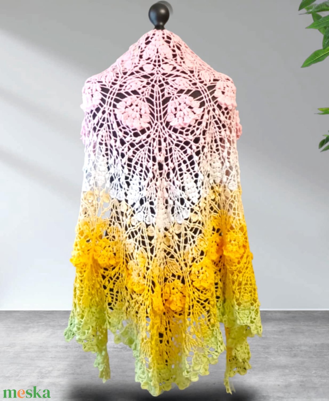 Tavaszi frissesség - egyedi horgolt vállkendő - ruha & divat - sál, sapka, kendő - kendő - Meska.hu