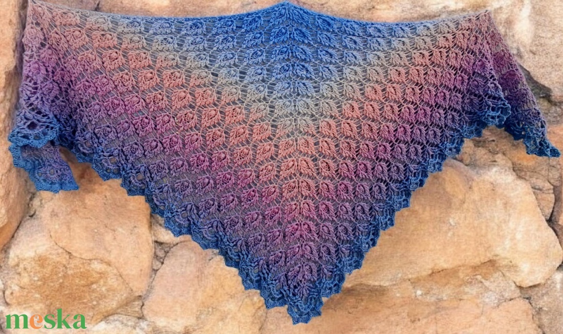 Alkonyat - egyedi horgolt vállkendő - ruha & divat - sál, sapka, kendő - vállkendő - Meska.hu