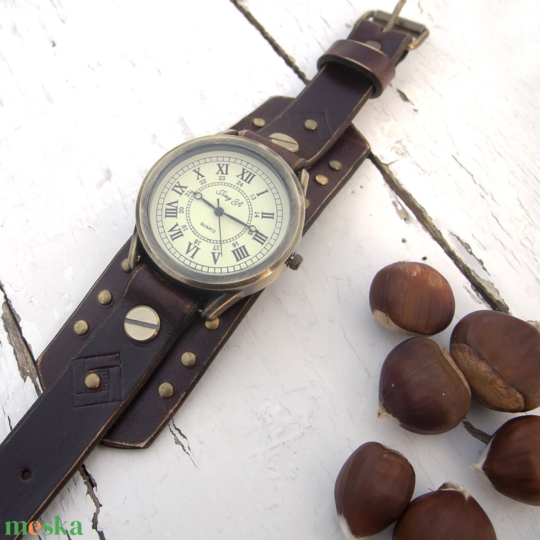 Férfi, női bronz karóra, Retro stílus, Kézműves óra nőknek és férfiaknak -  - Meska.hu
