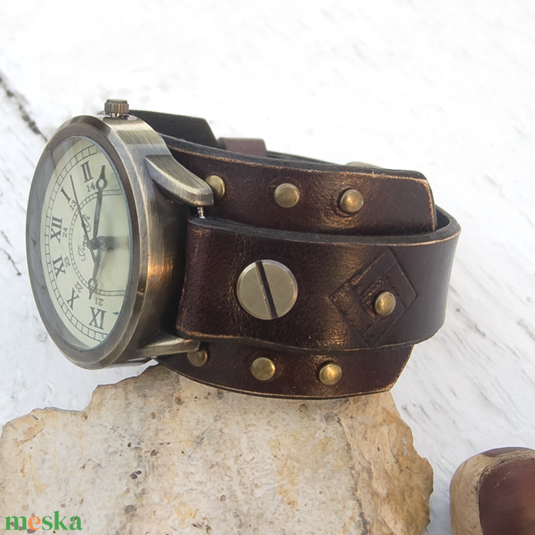 Férfi, női bronz karóra, Retro stílus, Kézműves óra nőknek és férfiaknak -  - Meska.hu