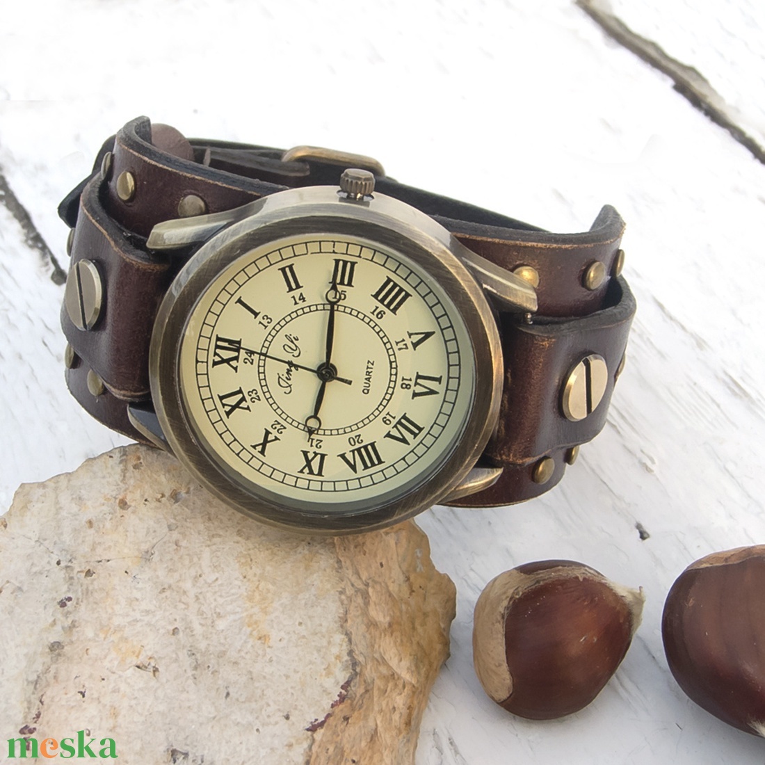 Férfi, női bronz karóra, Retro stílus, Kézműves óra nőknek és férfiaknak -  - Meska.hu